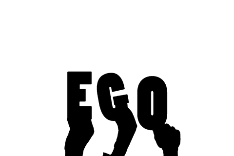 Transparent Hands Illustration with Ego Text