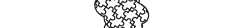 Puzzle brain silhouette with jigsaw pieces on transparent background
