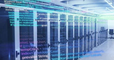 modern data center with overlayed programming code - Download Free Stock Images Pikwizard.com