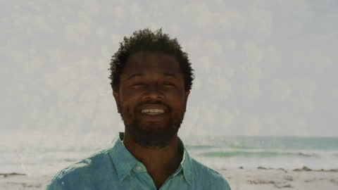 Smiling African American Man with Nature Overlay Feature