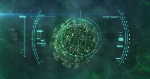 Futuristic Virus Interface and Technology Visualization