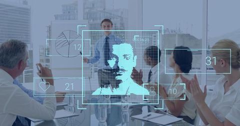 Business presentation with augmented reality data overlay