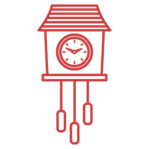 red cuckoo clock graphic on transparent background - Download Free Stock Videos Pikwizard.com