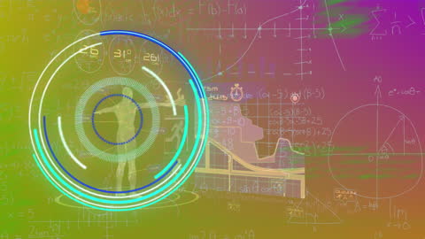 Futuristic Medical Research Interface with Mathematical Overlay