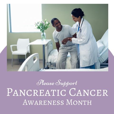 Doctor Supporting Patient for Pancreatic Cancer Awareness