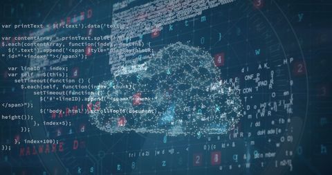 Digital Cloud with Coding and Data Visualizations - Download Free Stock Images Pikwizard.com