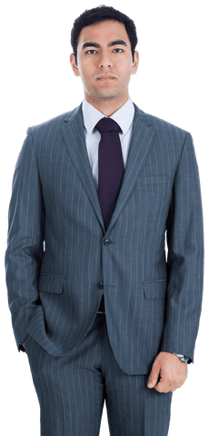 Serious Biracial Businessman in Suit on Transparent Background