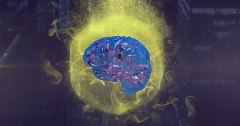 Digital Brain with Data Processing Aura - Download Free Stock Images Pikwizard.com