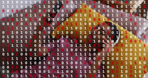 Digital Data Concealing Relaxed Individual on Couch