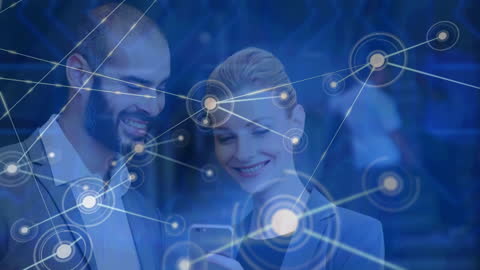 Digital Network Concept with Business Professionals Using Smartphone