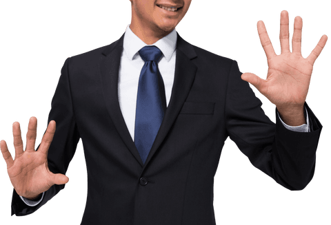 Happy Biracial Businessman Gesturing Enthusiatically Transparent - Download Free Stock Videos Pikwizard.com
