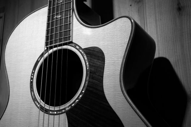 Acoustic Guitar in Grayscale Photo - Download Free Stock Photos Pikwizard.com