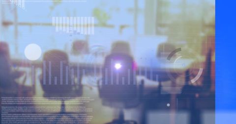 Innovative workspace with future technology interface