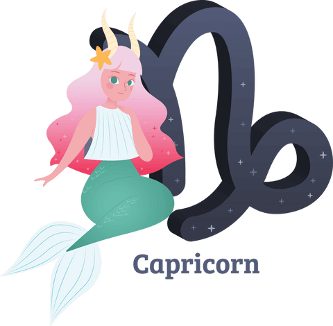 female capricorn digital illustration on transparent background - Download Free Stock Videos Pikwizard.com