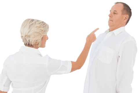 transparent image of older couple having argument, pointing - Download Free Stock Videos Pikwizard.com