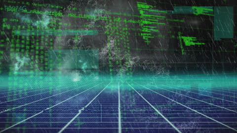 Futuristic Data Processing Network Animation Art