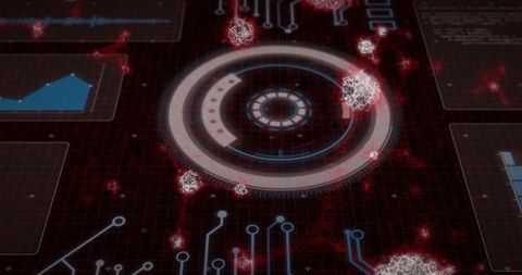 futuristic digital interface with data and virus models - Download Free Stock Images Pikwizard.com