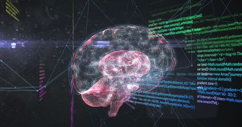 Futuristic Digital Brain Analyzing Data with Code - Download Free Stock Images Pikwizard.com