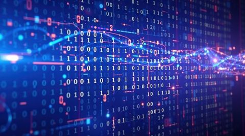 Flowing Binary Code on Futuristic Digital Interface - Download Free Stock Images Pikwizard.com