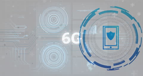 6G Technology and Cybersecurity Futuristic Interface Concept