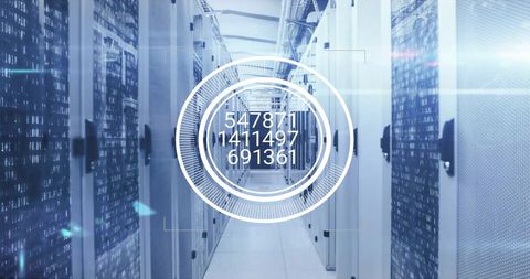 Digital Interface with Numeric Data in Server Room - Download Free Stock Images Pikwizard.com