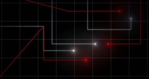 Digital Network Interface with Glowing Light Connections