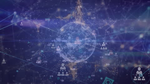 Globe with Network Connections in Digital Space