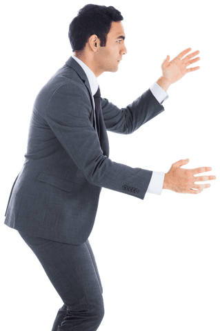 Biracial Businessman in Suit Gesturing on Transparent Background - Download Free Stock Videos Pikwizard.com