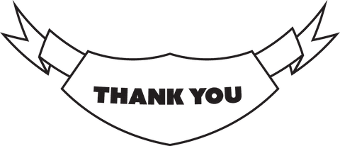 Transparent thank you banner with text