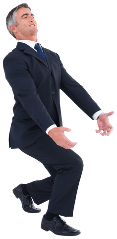 transparent businessman pretending to lift heavy object - Download Free Stock Videos Pikwizard.com