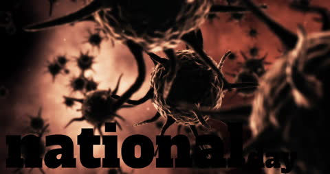 Abstract Visual Composition of Coronavirus Cells and Text Elements