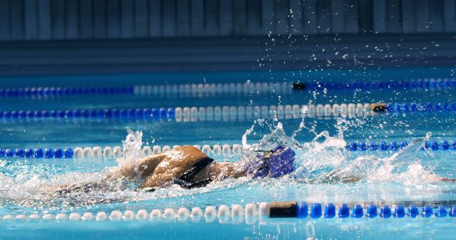 Freestyle Swimmer Training in Indoor Pool - Download Free Stock Images Pikwizard.com