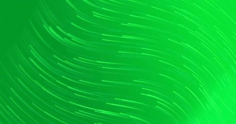 Flowing green lines on abstract background