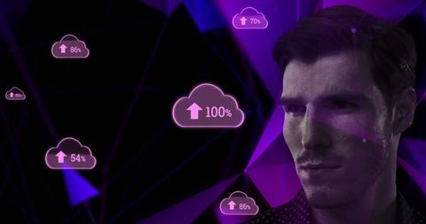 Digital Cloud Interface with Data Upload and Man