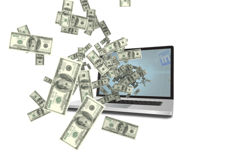 Laptop Displaying Financial Success Concept on Transparent Background