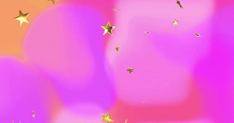 Shimmering gold stars on vibrant pink peach gradient