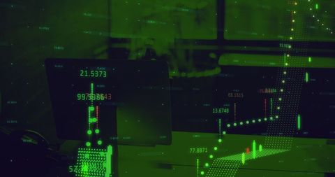 Financial data analysis in empty office
