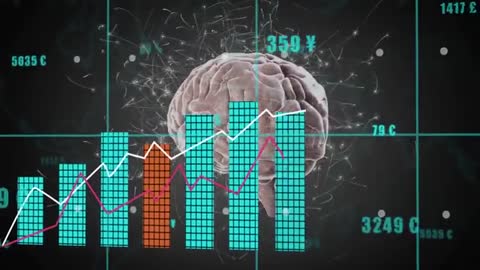 Brain and Currency Charts Depicting Financial Analysis Innovation
