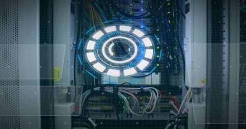 futuristic data scanning over server cables in network center - Download Free Stock Images Pikwizard.com