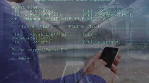 Digital Networking Concept with Smartphone and Source Code Overlay
