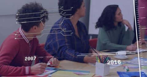 Creative Team Collaboration in a Modern Office Setting