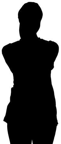 Dynamic sports woman silhouette on transparent background