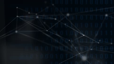 Futuristic Network Connections with Binary Code Background