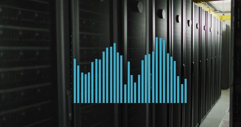 Data Integration in Modern Server Room with High-Tech Graph Overlay - Download Free Stock Images Pikwizard.com