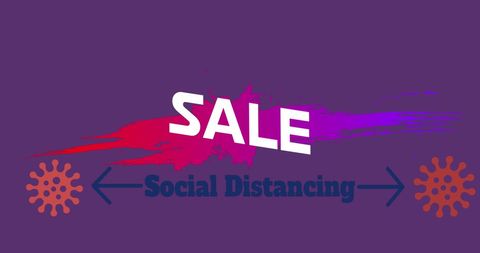 Social Distancing Sale Banner with Virus Icons - Download Free Stock Images Pikwizard.com