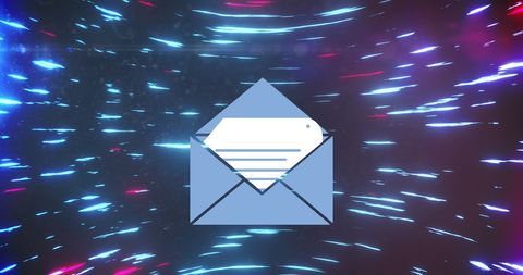 Abstract email communication concept background with dynamic lights