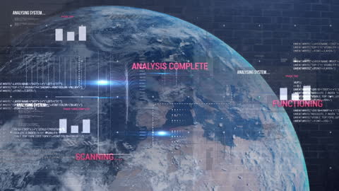 Futuristic Data Visualization Over Globe with Business Concept