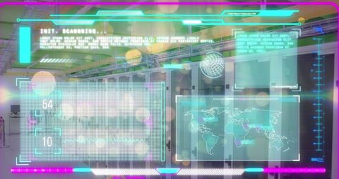 Futuristic Data Interface Display in Computer Server Room - Download Free Stock Images Pikwizard.com