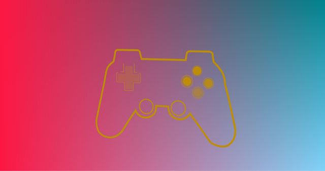 Glowing Game Controller Design on Gradient Background - Download Free Stock Images Pikwizard.com