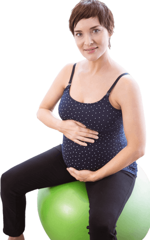 transparent expectant mother on exercise ball smiling joyfully - Download Free Stock Videos Pikwizard.com